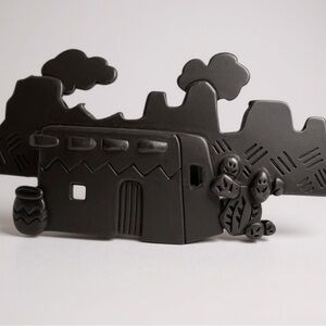 JJ 1988 Pewter Southwestern Pueblo Brooch – Jonette Jewelry Signed